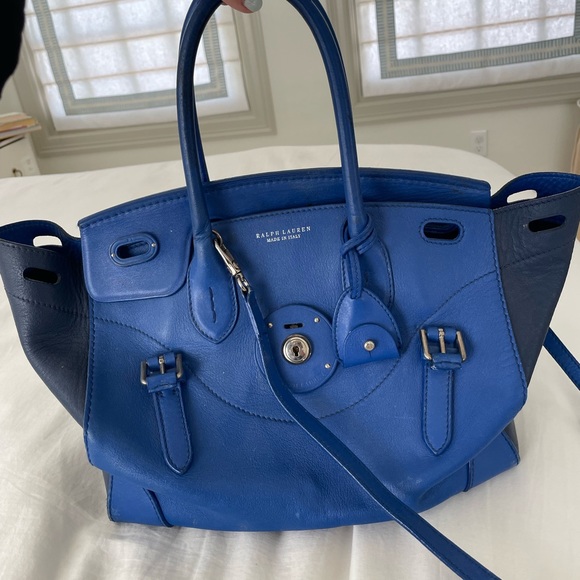 Ralph Lauren Handbags - Iconic Ralph Lauren Ricky bag blue leather